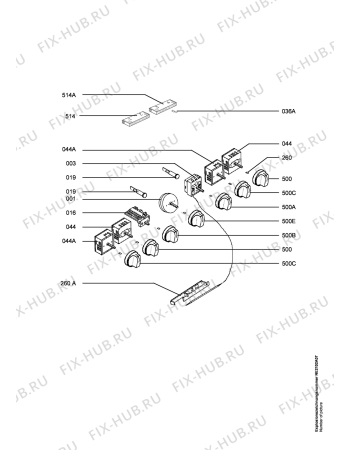 Взрыв-схема плиты (духовки) Aeg Electrolux E10032-4-W DE  R07 - Схема узла Functional parts